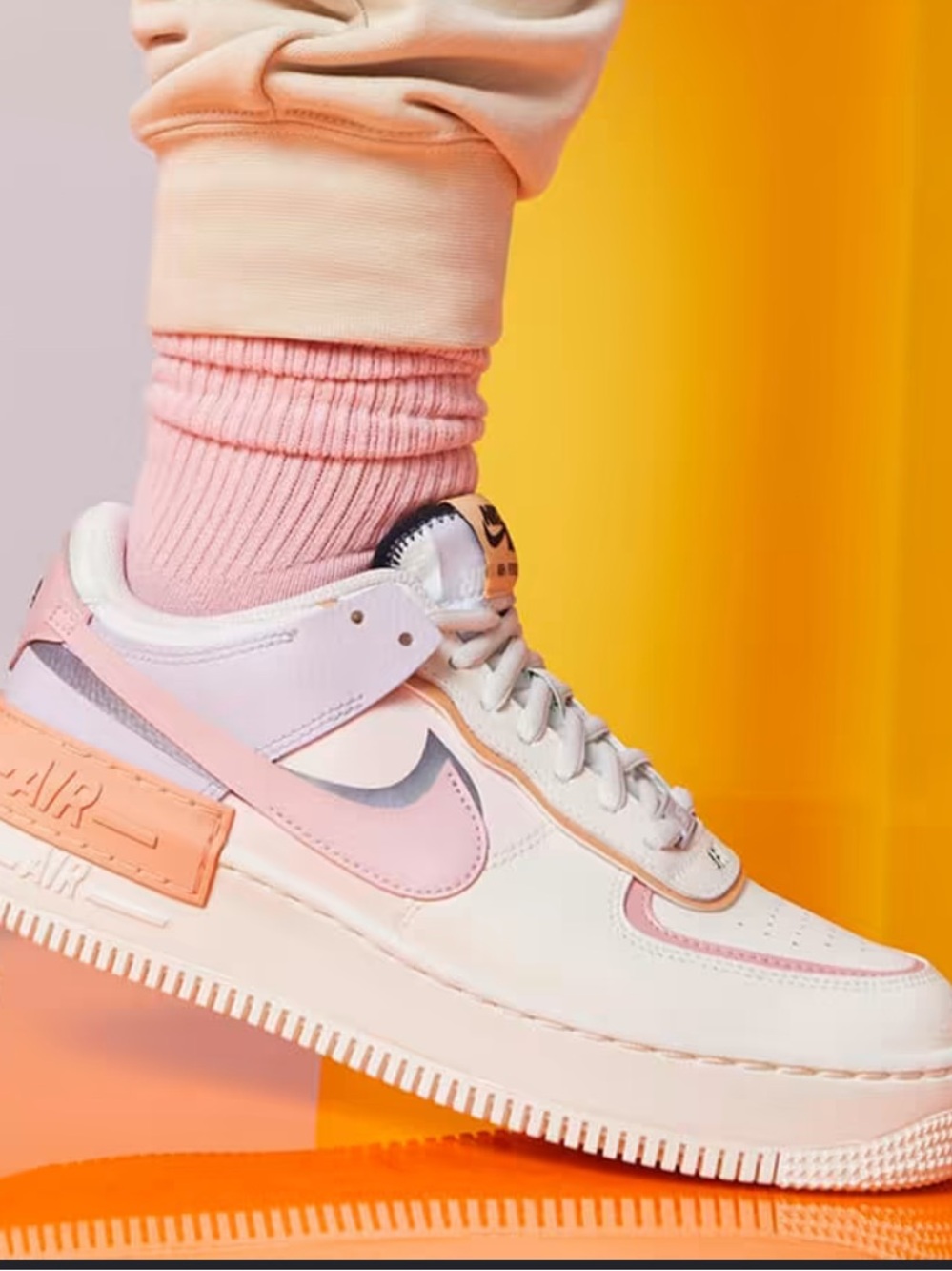 Nike Air Force 1 Shadow Orange chalk pink glaze sneakers